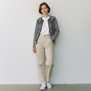 Pendleton Open Front Geometric Print Cardigan Sweater Size: Med